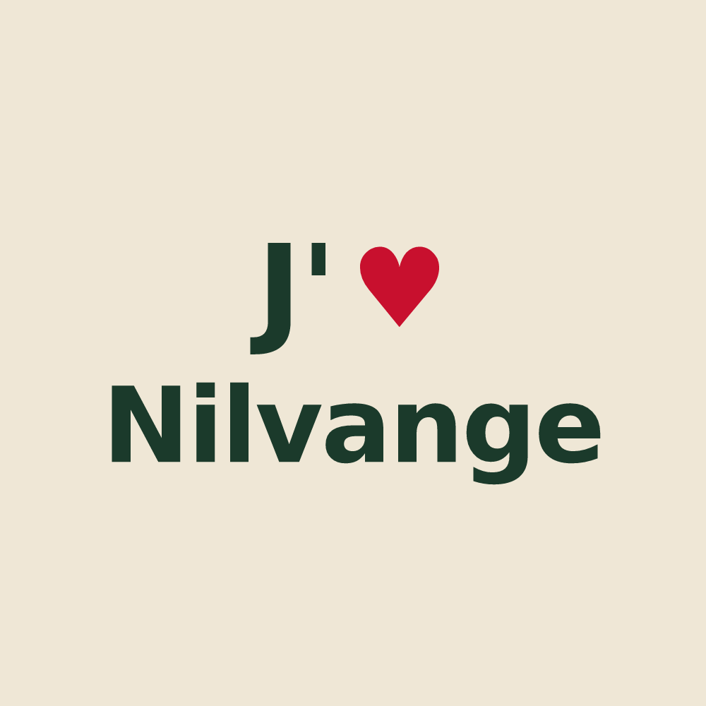 Tote bag personnalisé Nilvange — design « J'aime Nilvange » imprimé sur le tote bag