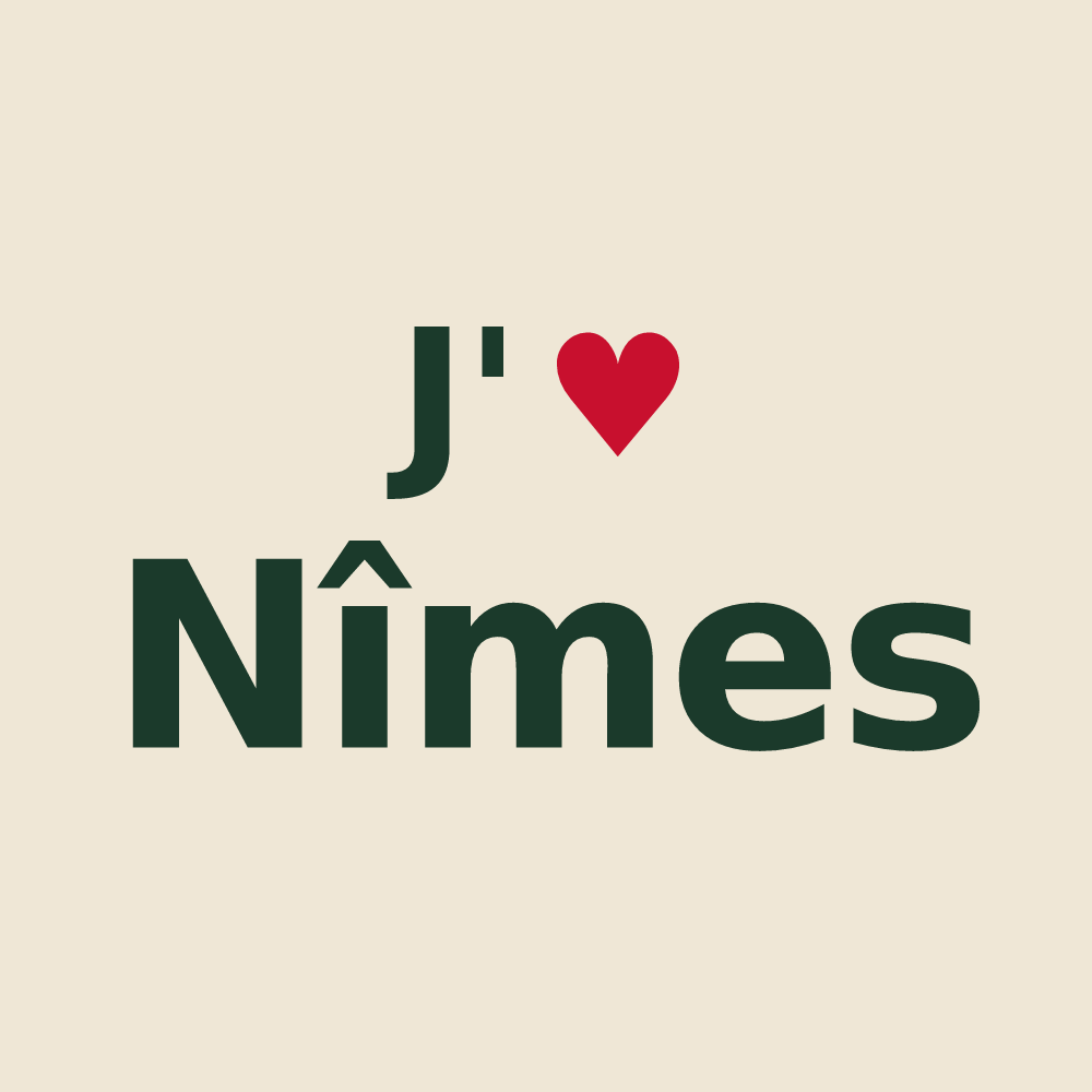 Tote bag personnalisé Nîmes — design J'aime Nîmes