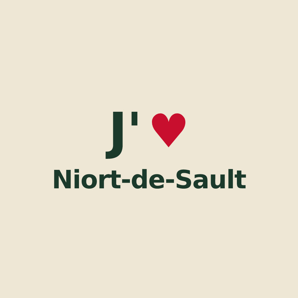 Tote bag personnalisé Niort-de-Sault — design J'aime Niort-de-Sault