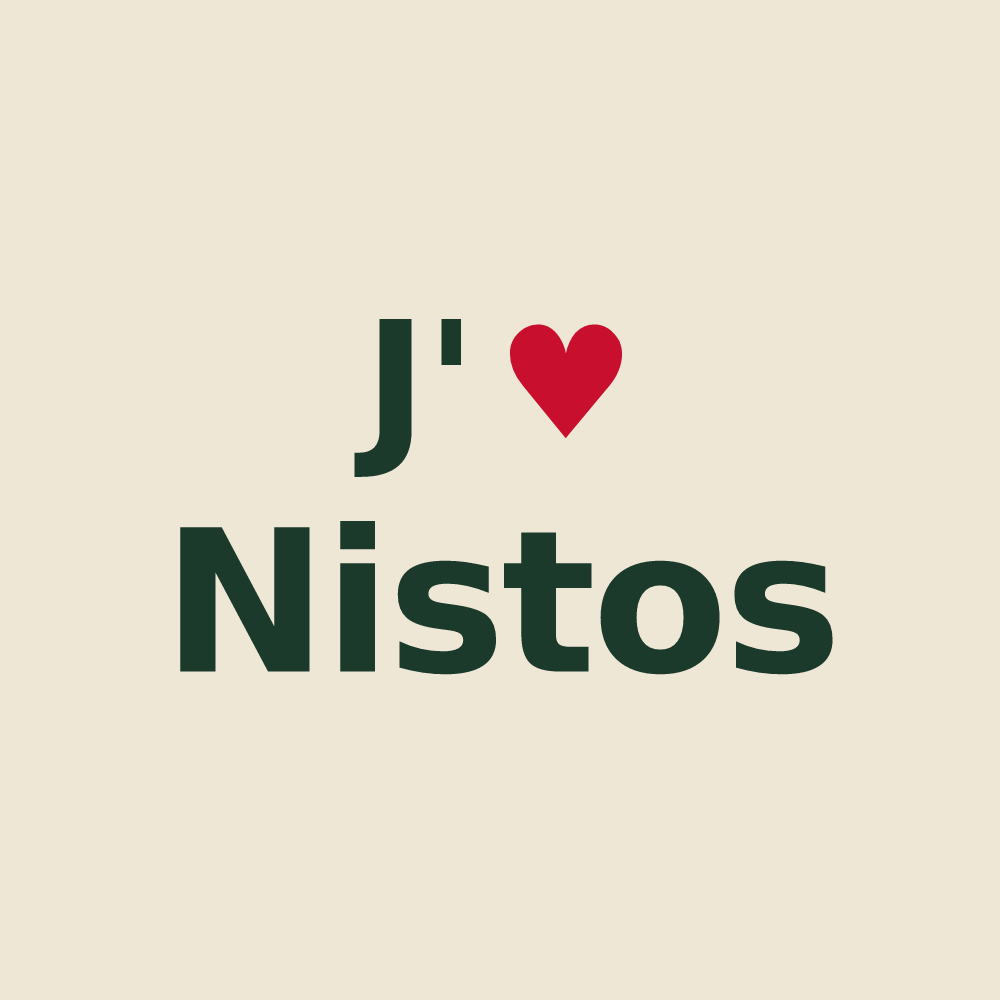 Tote bag personnalisé Nistos — design J'aime Nistos