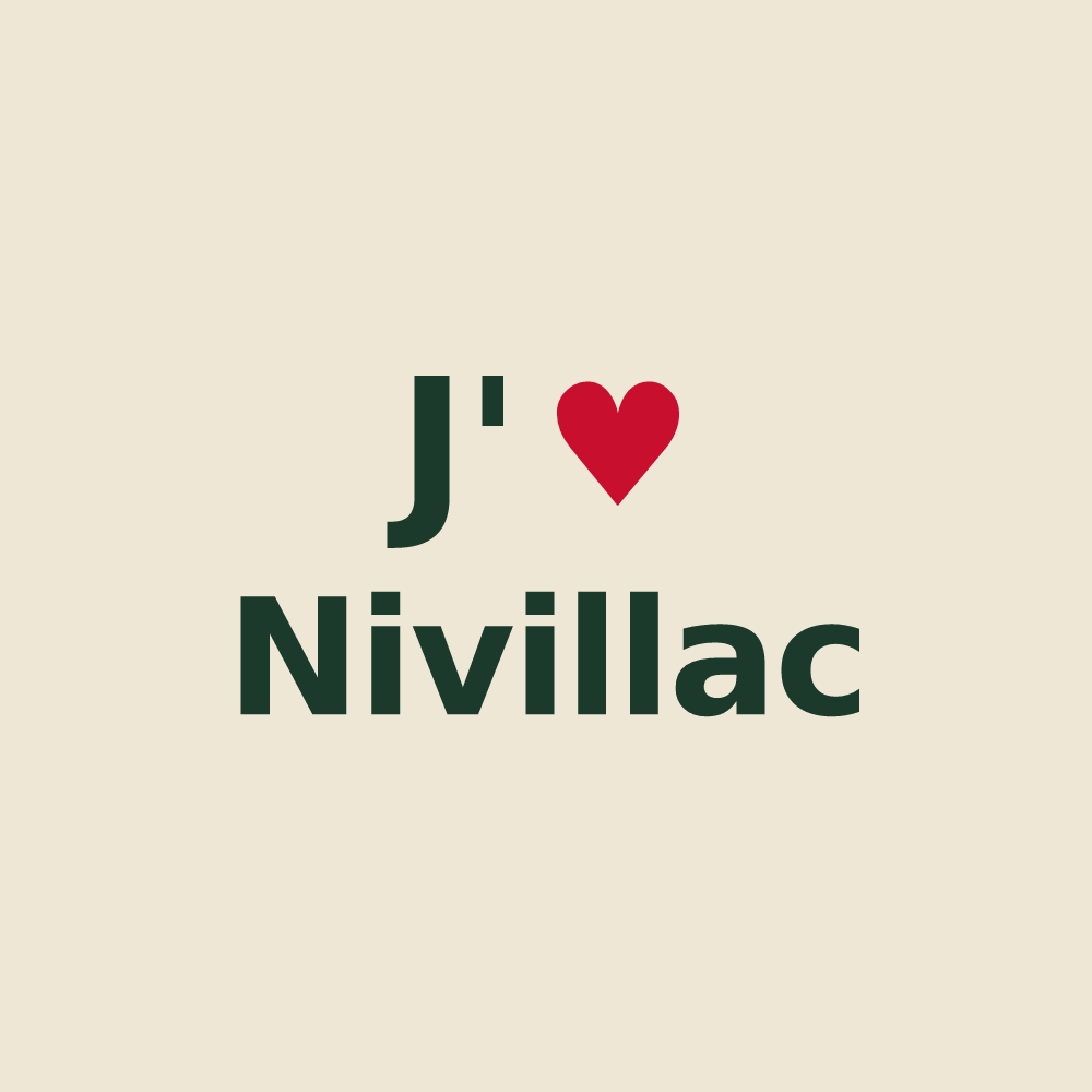 Tote bag personnalisé Nivillac — design J'aime Nivillac