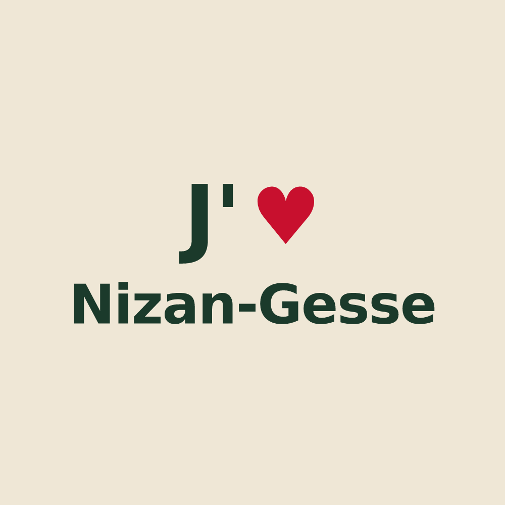 Tote bag personnalisé Nizan-Gesse — design J'aime Nizan-Gesse