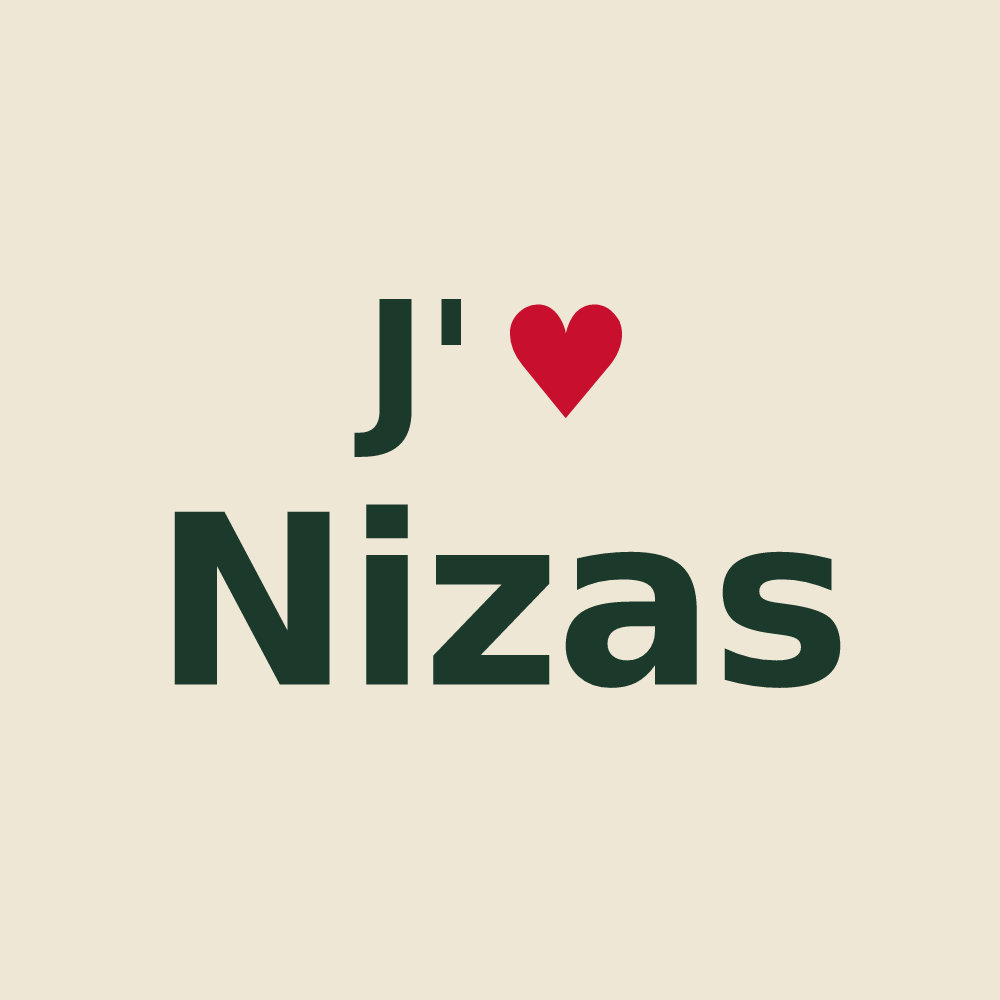 Tote bag personnalisé Nizas — design J'aime Nizas