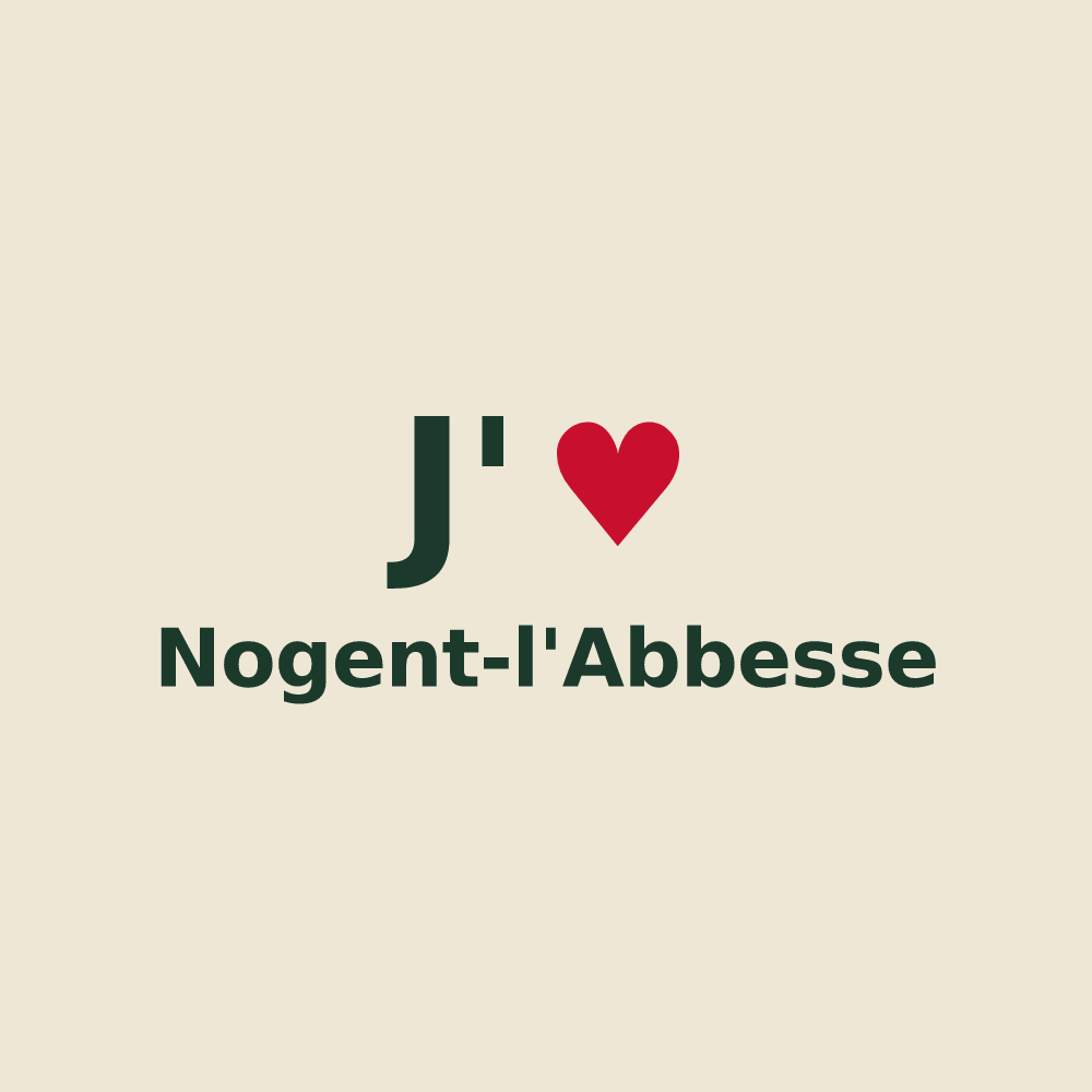 Tote bag personnalisé Nogent-l'Abbesse — design J'aime Nogent-l'Abbesse