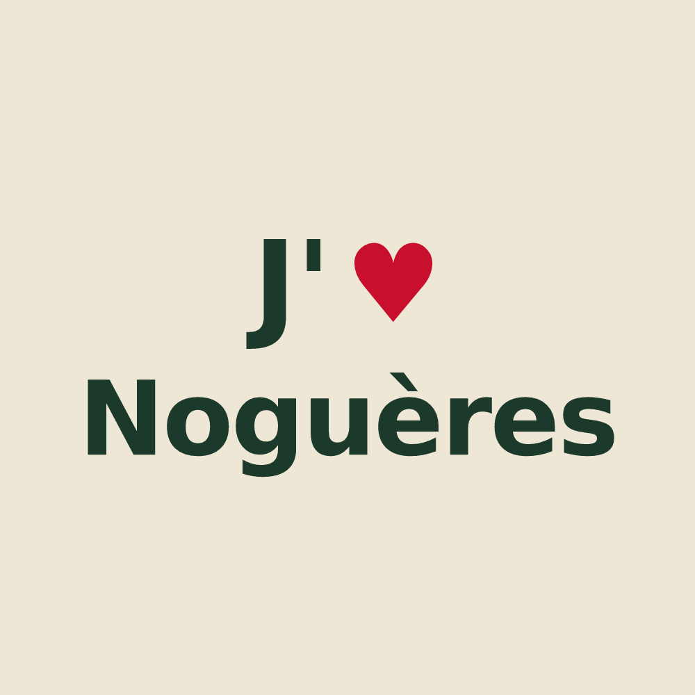 Tote bag personnalisé Noguères — design J'aime Noguères