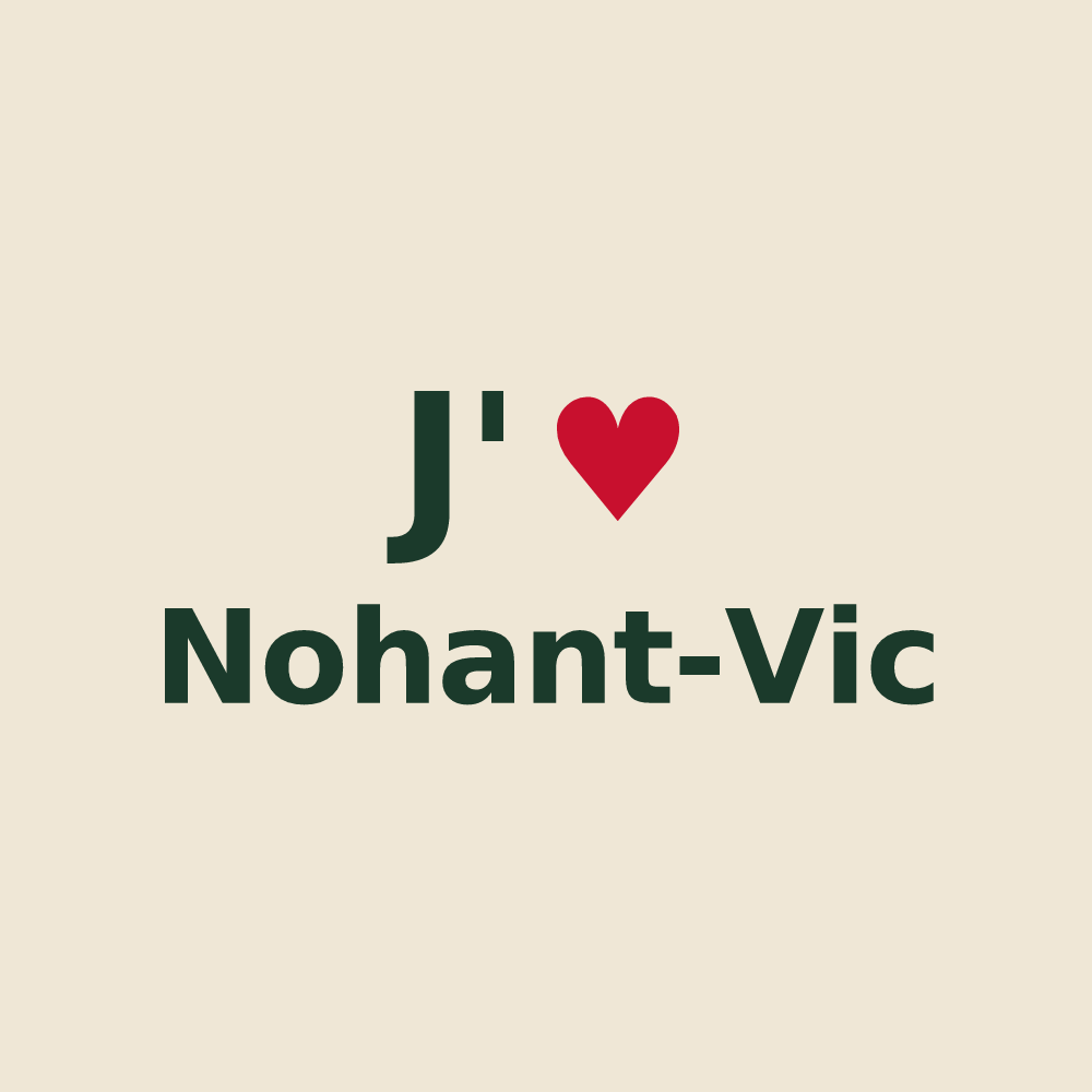 Tote bag personnalisé Nohant-Vic — design J'aime Nohant-Vic