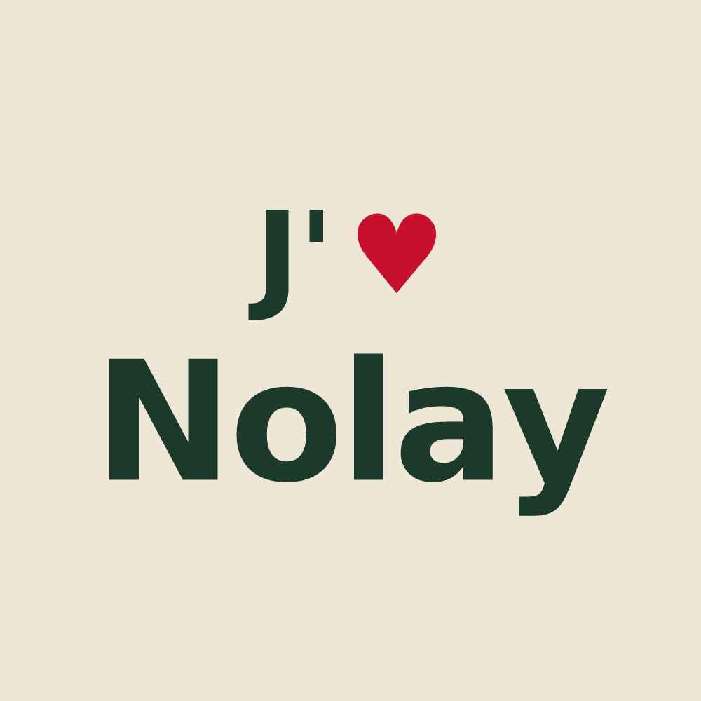 Tote bag personnalisé Nolay — design J'aime Nolay