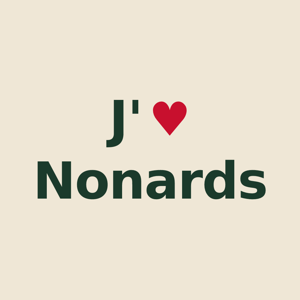 Tote bag personnalisé Nonards — design J'aime Nonards