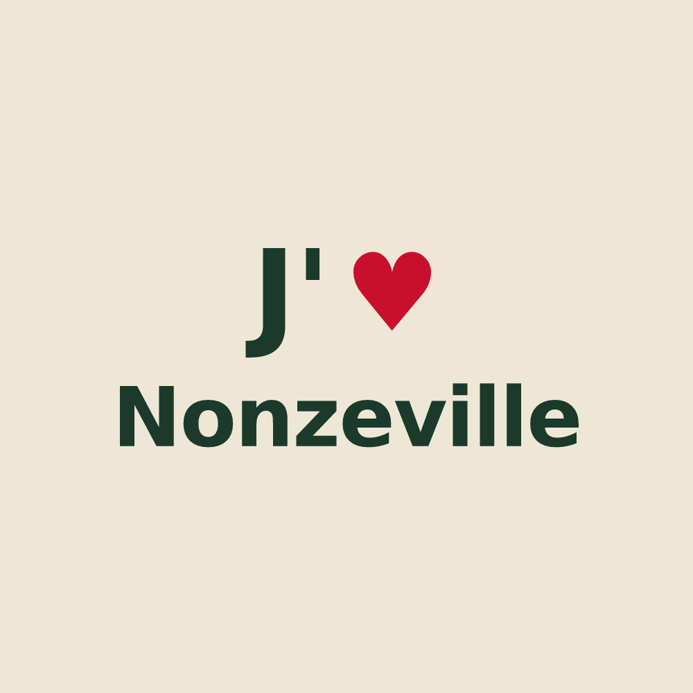 Tote bag personnalisé Nonzeville — design « J'aime Nonzeville » imprimé sur le tote bag