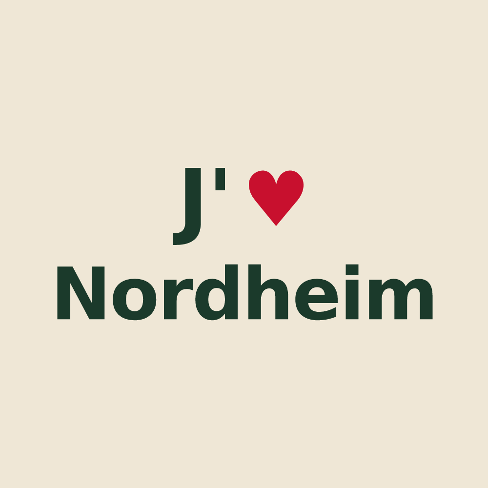 Tote bag personnalisé Nordheim — design J'aime Nordheim