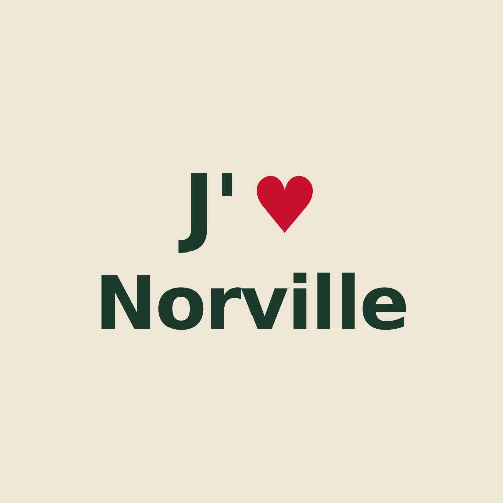 Tote bag personnalisé Norville — design « J'aime Norville » imprimé sur le tote bag