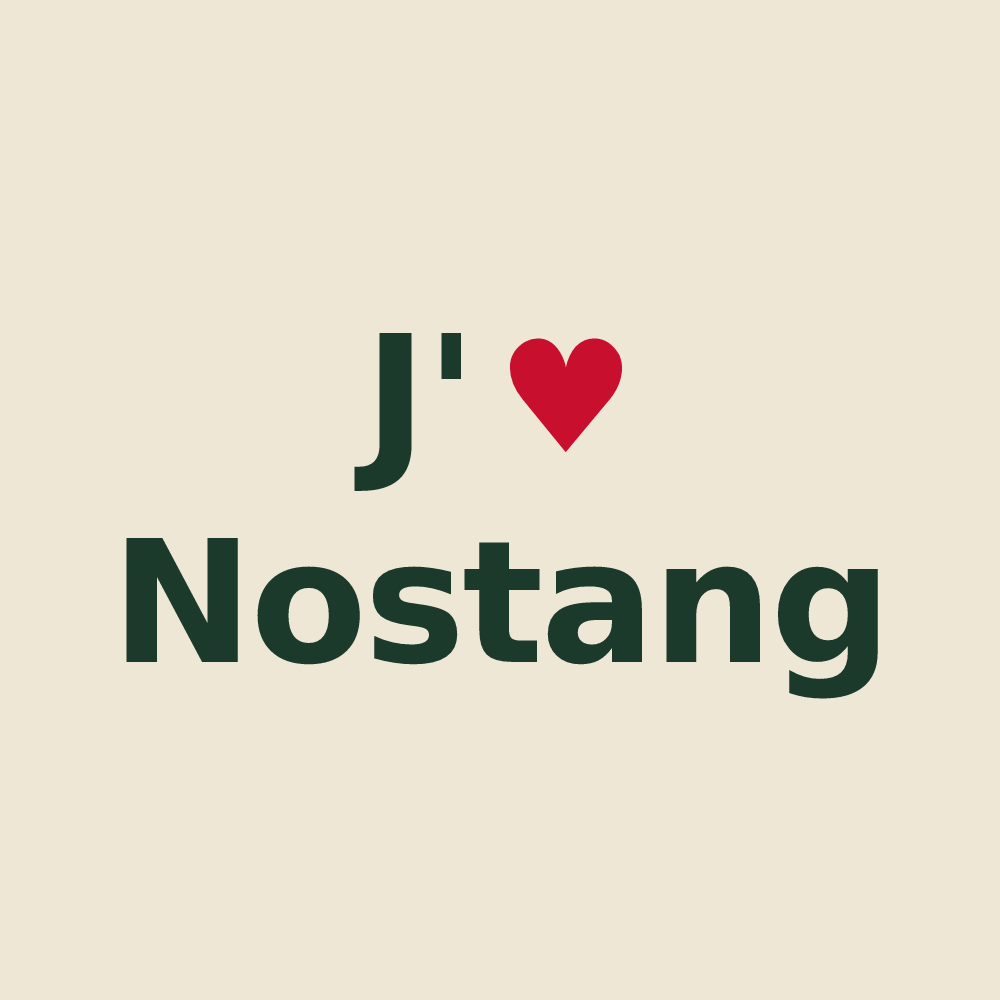 Tote bag personnalisé Nostang — design « J'aime Nostang » imprimé sur le tote bag