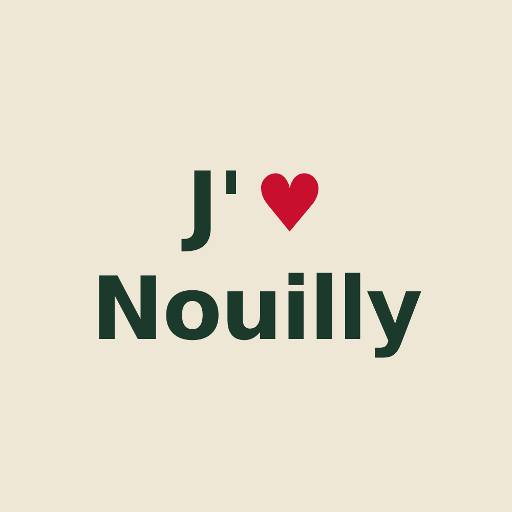 Tote bag personnalisé Nouilly — design J'aime Nouilly