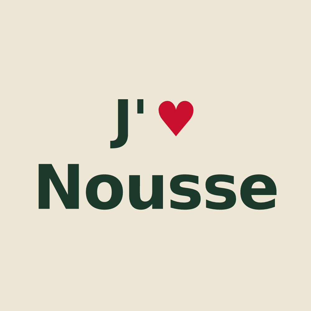 Tote bag personnalisé Nousse — design J'aime Nousse