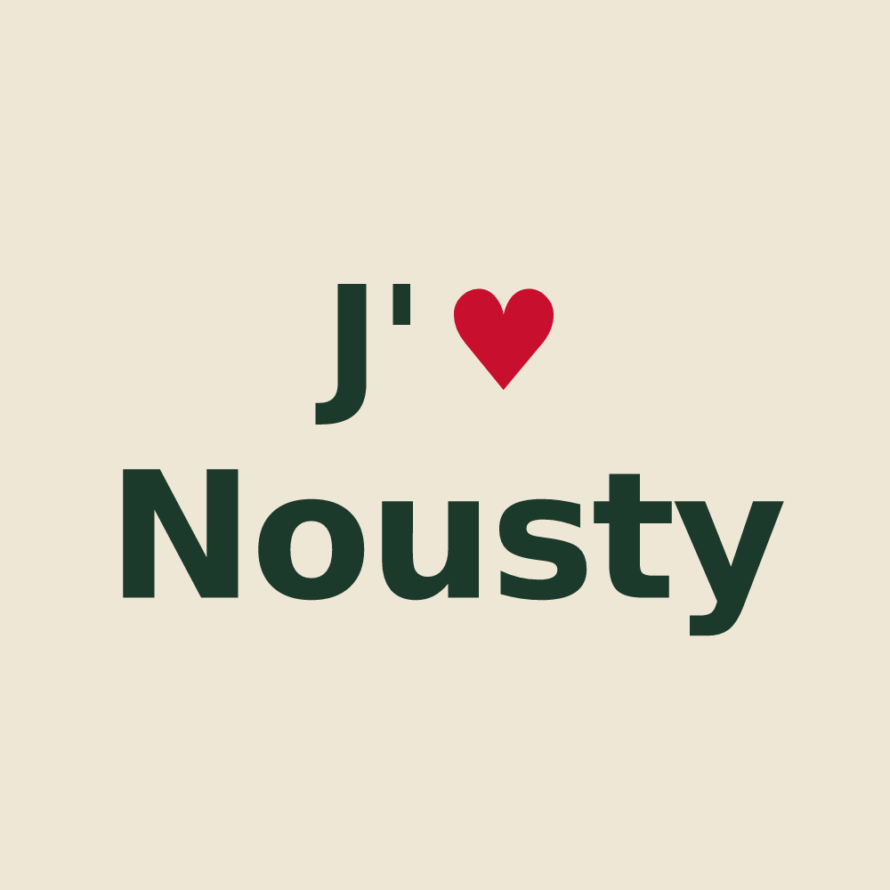 Tote bag personnalisé Nousty — design J'aime Nousty