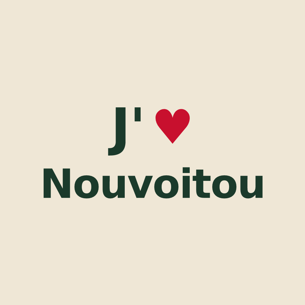 Tote bag personnalisé Nouvoitou — design J'aime Nouvoitou