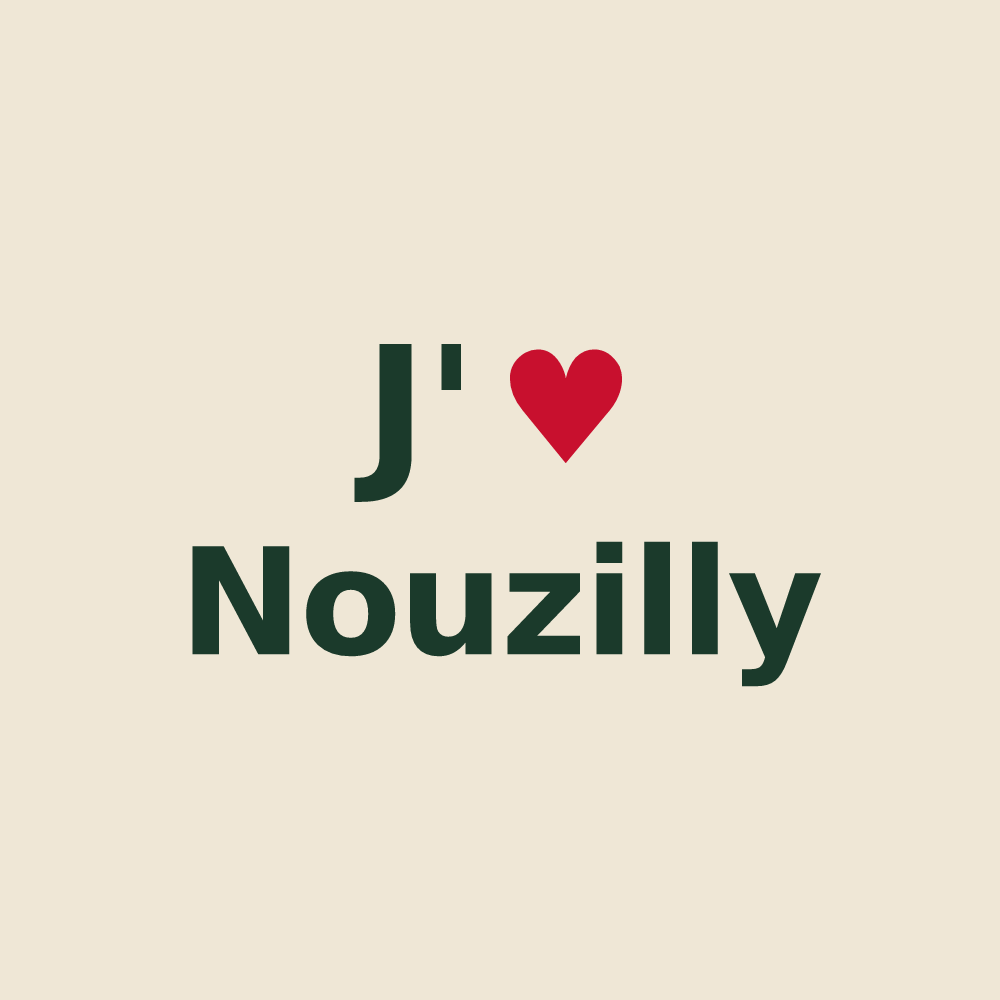 Tote bag personnalisé Nouzilly — design J'aime Nouzilly