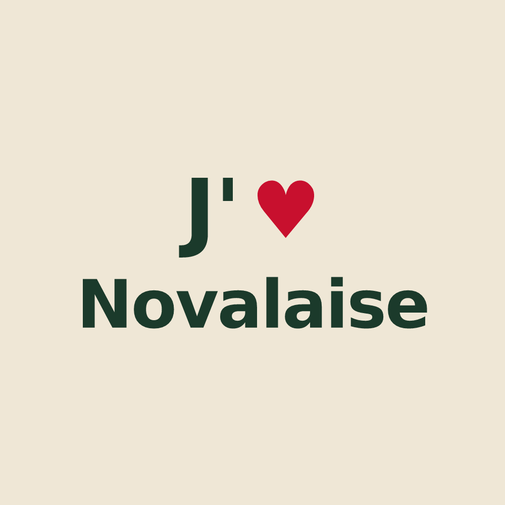 Tote bag personnalisé Novalaise — design J'aime Novalaise