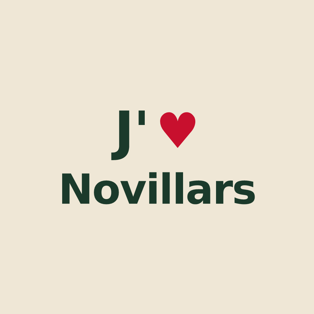 Tote bag personnalisé Novillars — design J'aime Novillars