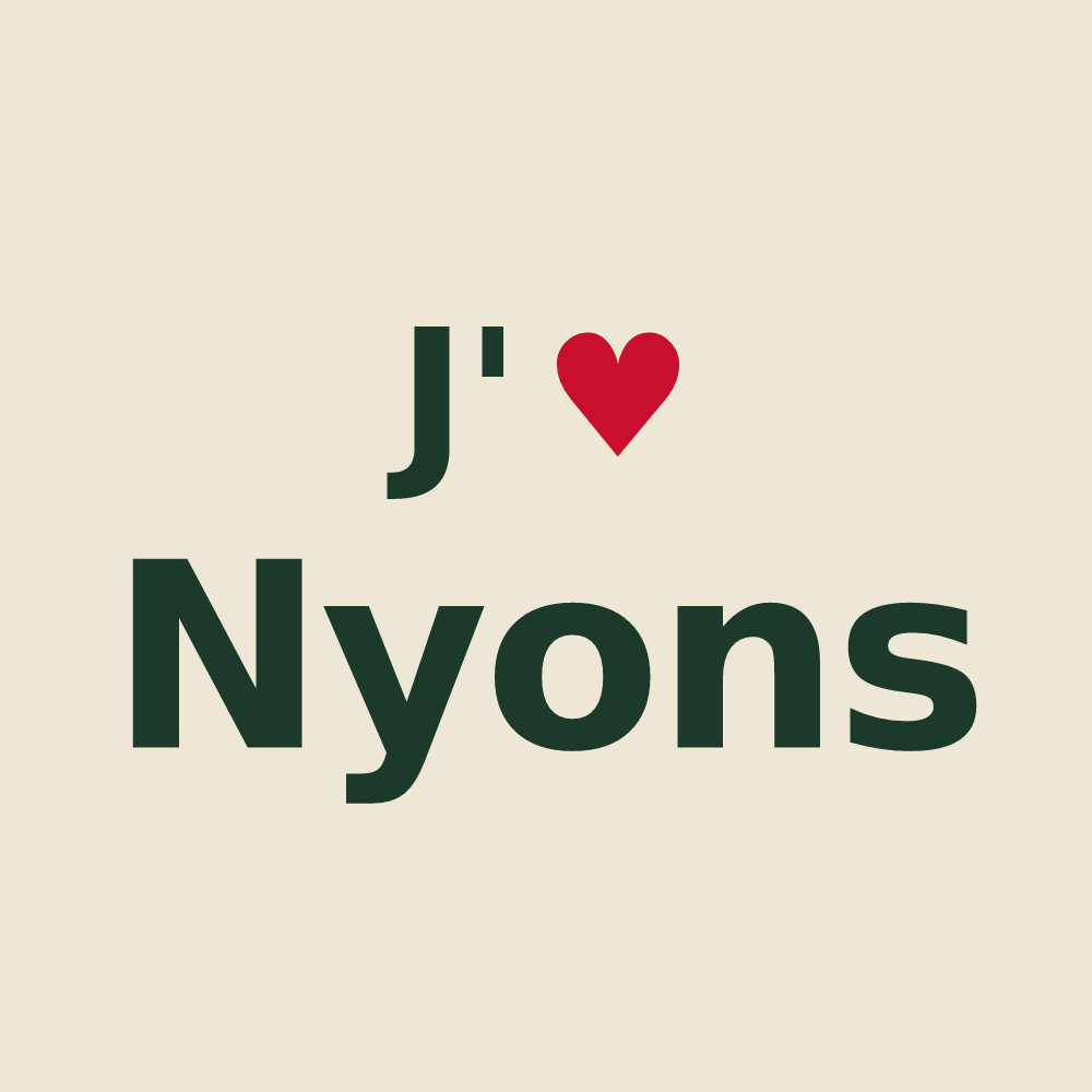 Tote bag personnalisé Nyons — design J'aime Nyons