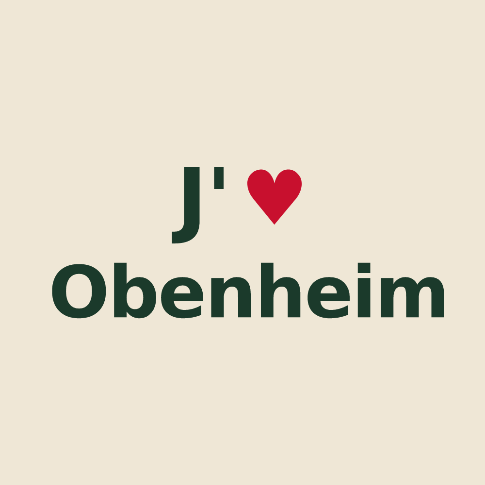 Tote bag personnalisé Obenheim — design J'aime Obenheim