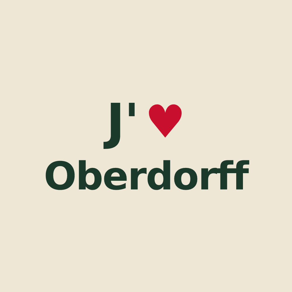 Tote bag personnalisé Oberdorff — design J'aime Oberdorff