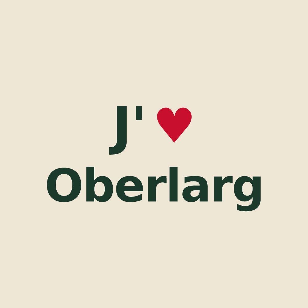Tote bag personnalisé Oberlarg — design J'aime Oberlarg