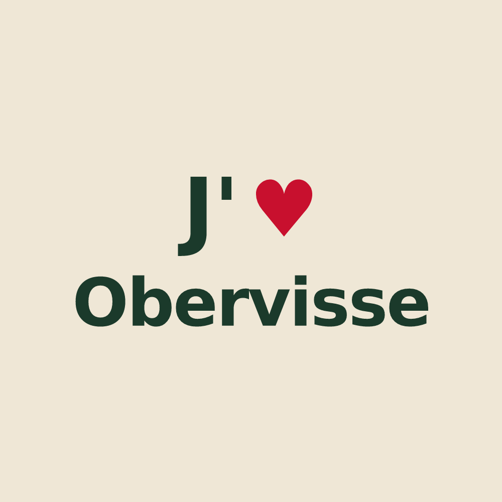 Tote bag personnalisé Obervisse — design J'aime Obervisse
