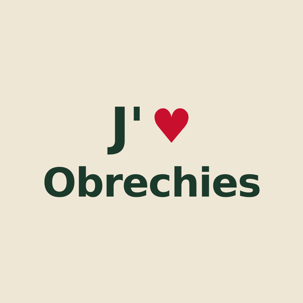 Tote bag personnalisé Obrechies — design J'aime Obrechies