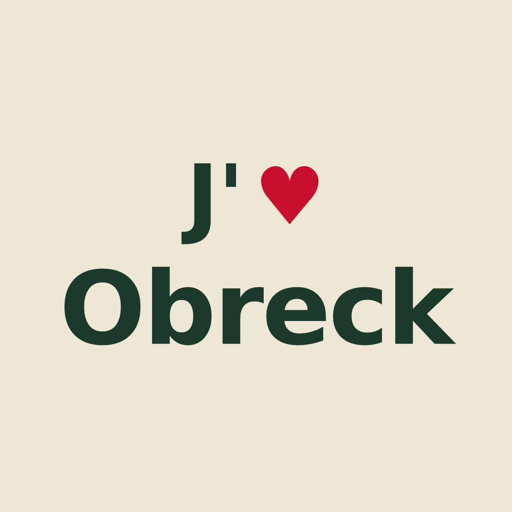 Tote bag personnalisé Obreck — design J'aime Obreck