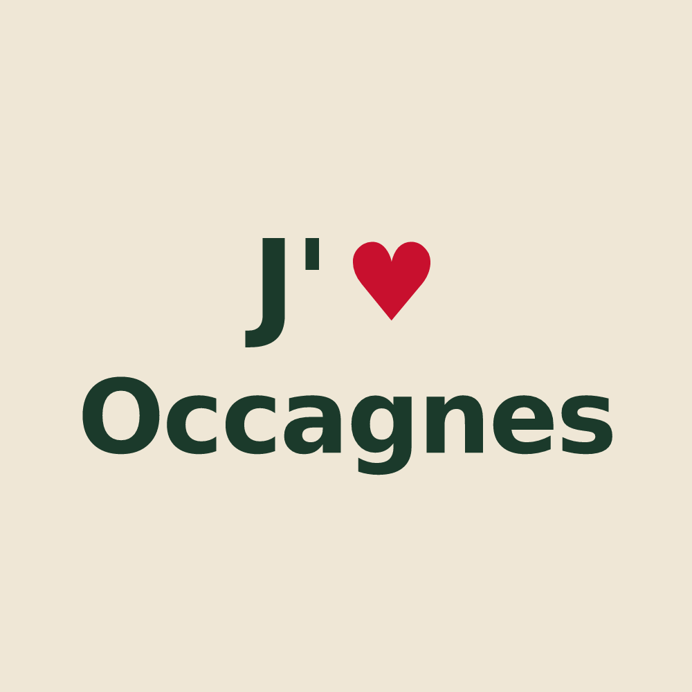 Tote bag personnalisé Occagnes — design J'aime Occagnes