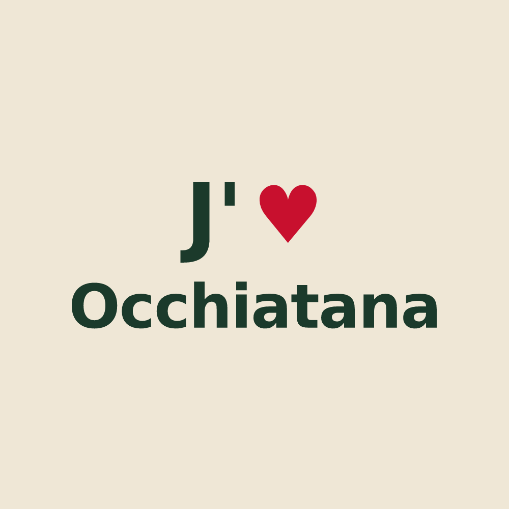 Tote bag personnalisé Occhiatana — design J'aime Occhiatana