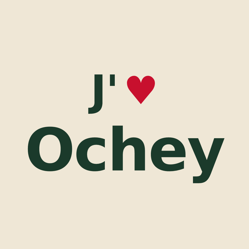 Tote bag personnalisé Ochey — design « J'aime Ochey » imprimé sur le tote bag