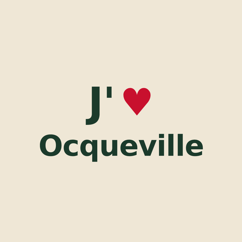 Tote bag personnalisé Ocqueville — design J'aime Ocqueville