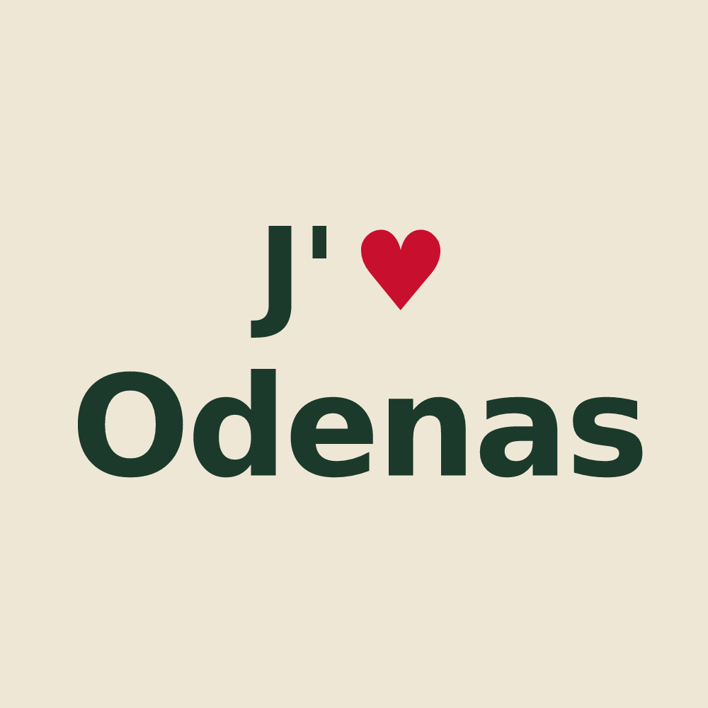 Tote bag personnalisé Odenas — design J'aime Odenas