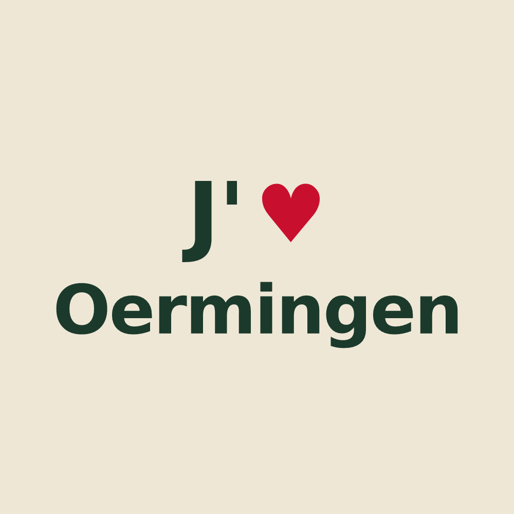 Tote bag personnalisé Oermingen — design « J'aime Oermingen » imprimé sur le tote bag