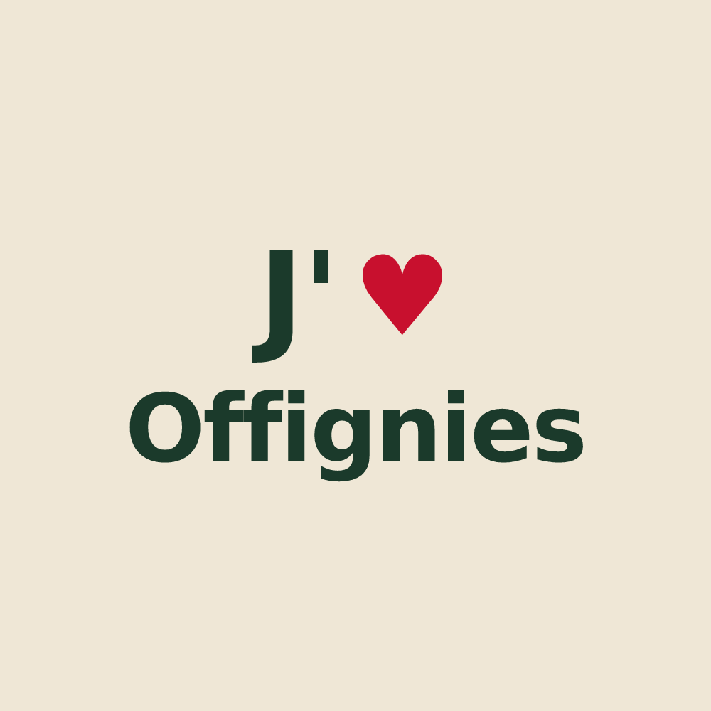 Tote bag personnalisé Offignies — design « J'aime Offignies » imprimé sur le tote bag