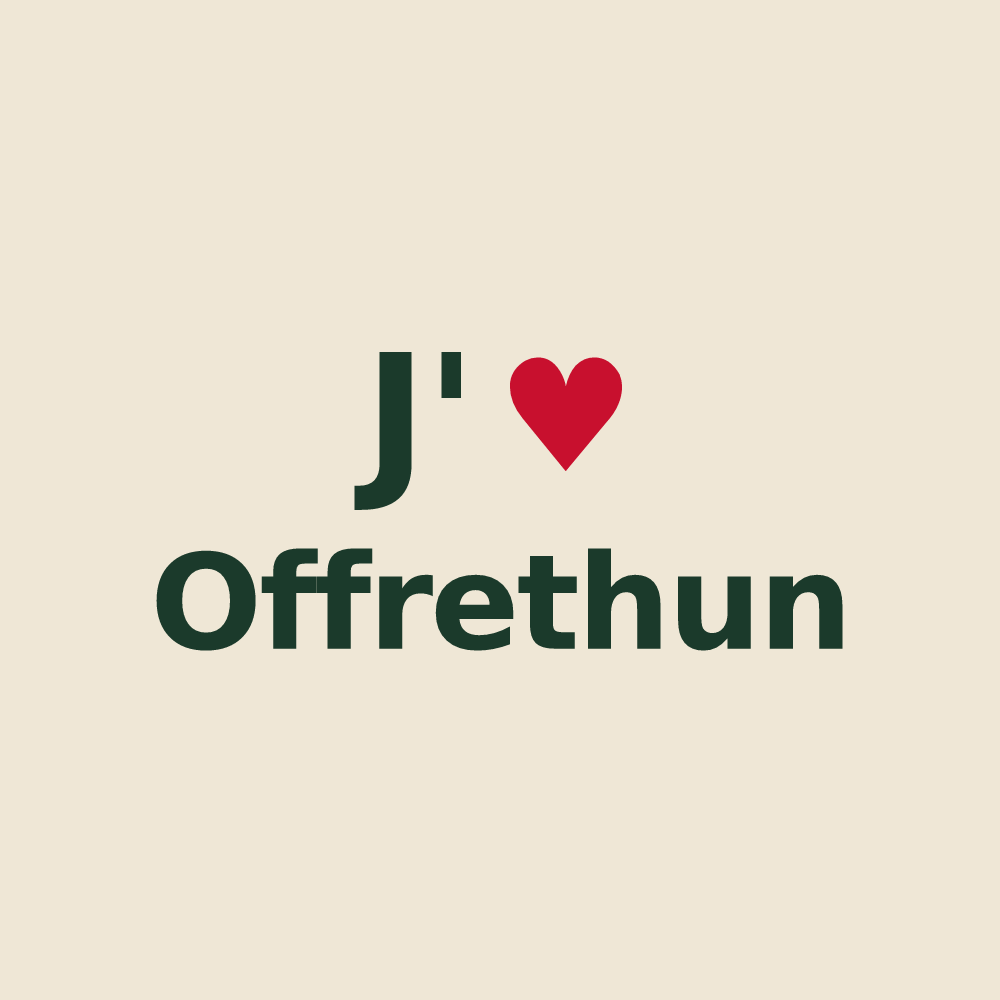 Tote bag personnalisé Offrethun — design J'aime Offrethun