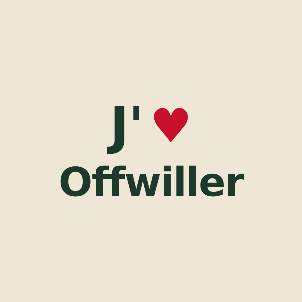 Tote bag personnalisé Offwiller — design J'aime Offwiller