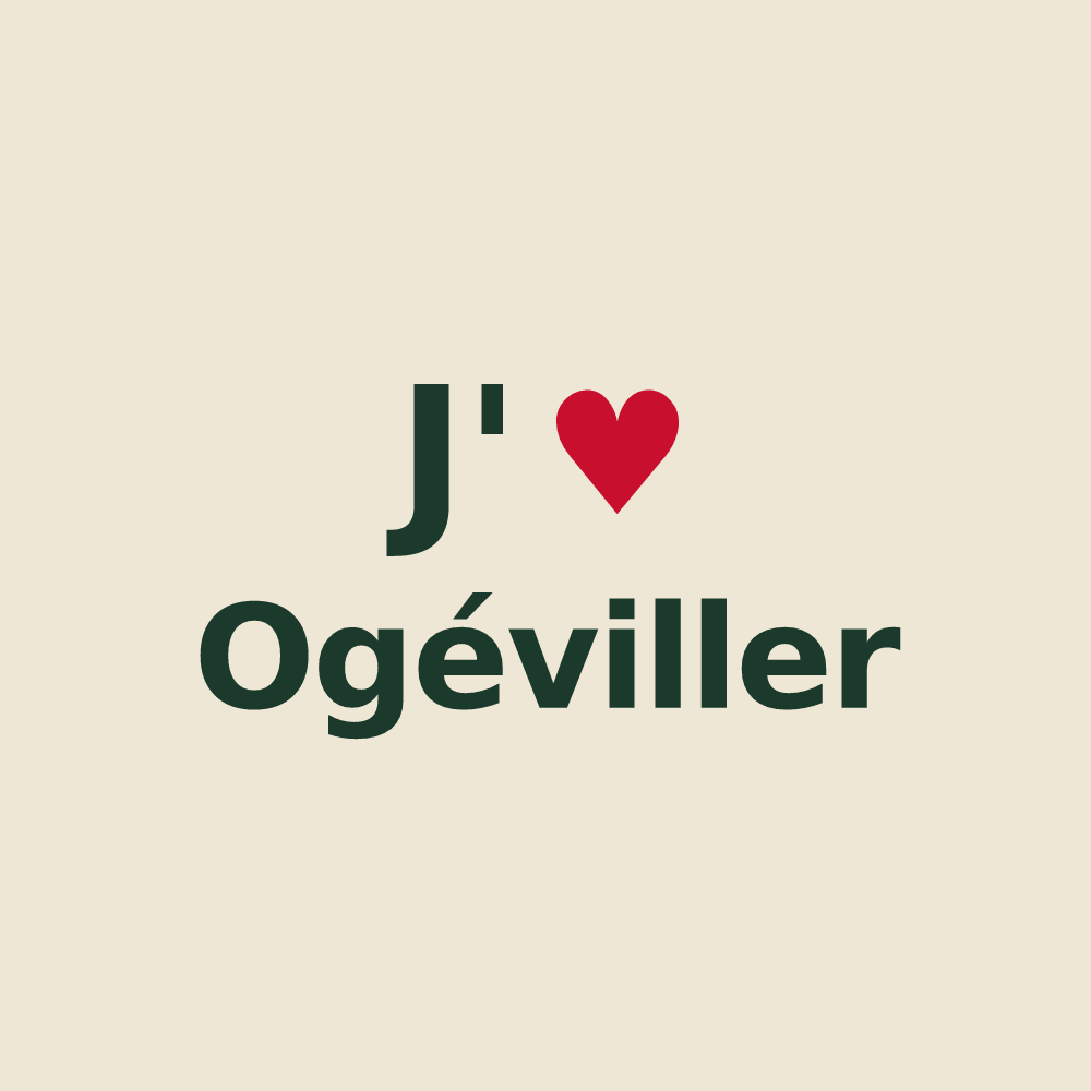 Tote bag personnalisé Ogéviller — design J'aime Ogéviller
