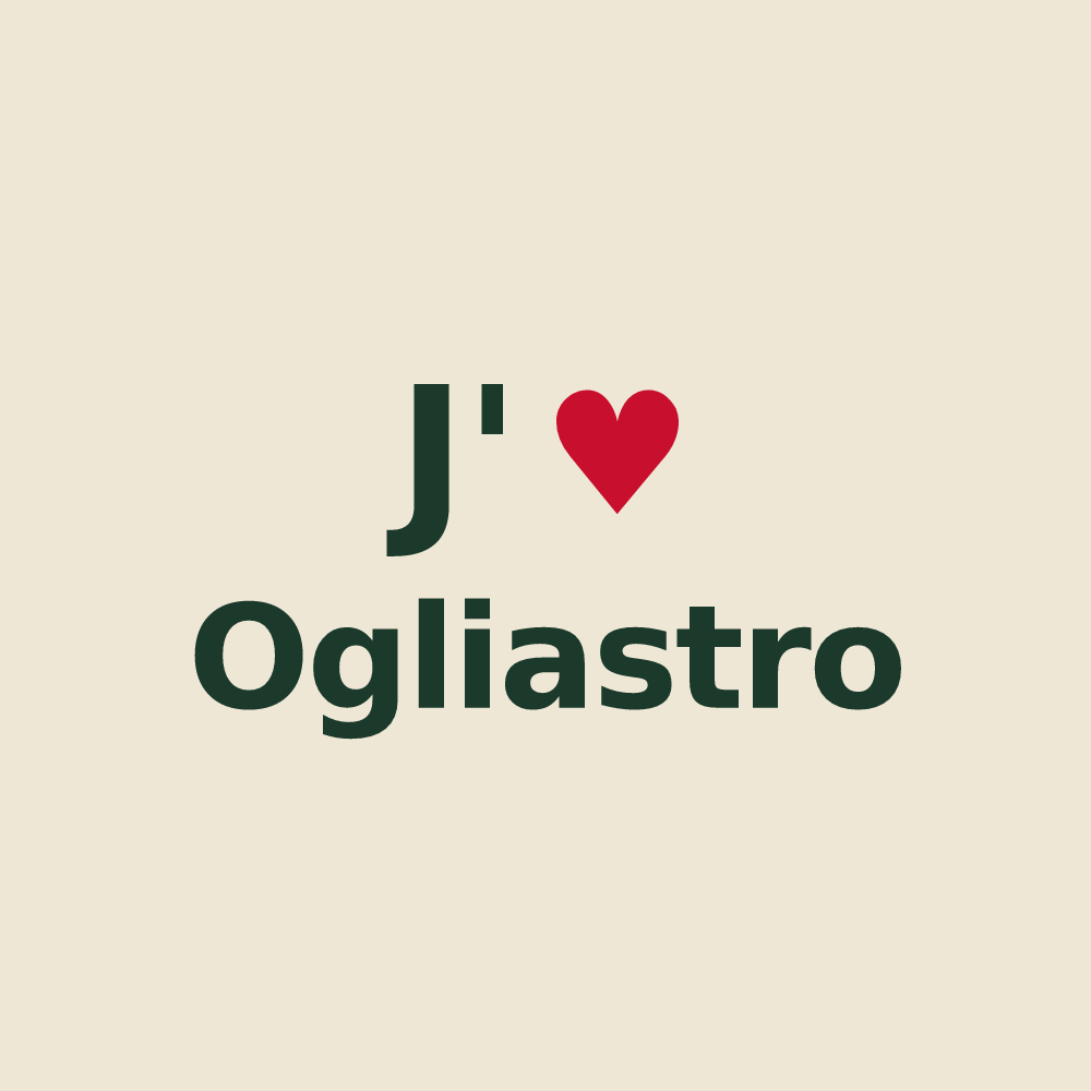 Tote bag personnalisé Ogliastro — design J'aime Ogliastro