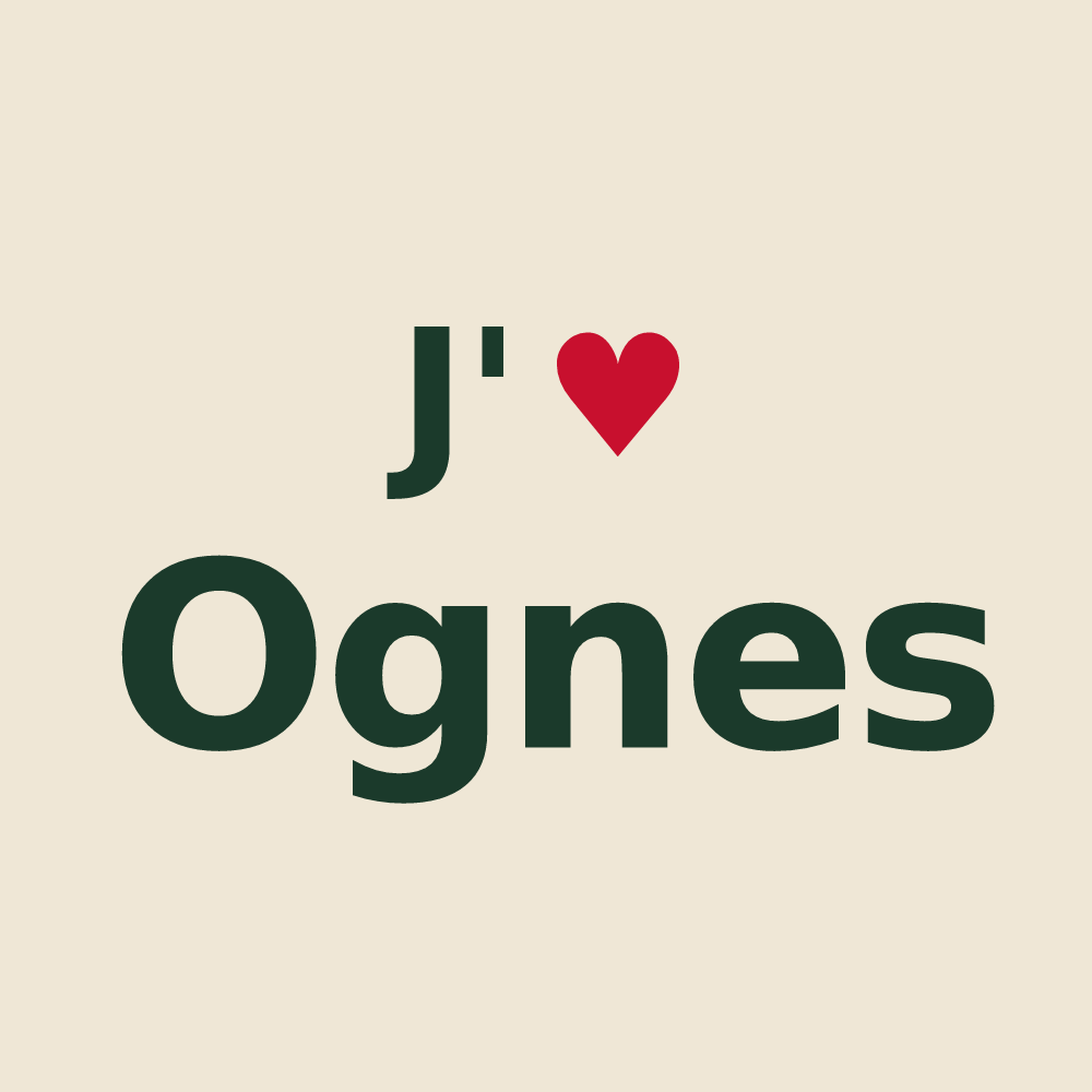 Tote bag personnalisé Ognes — design J'aime Ognes