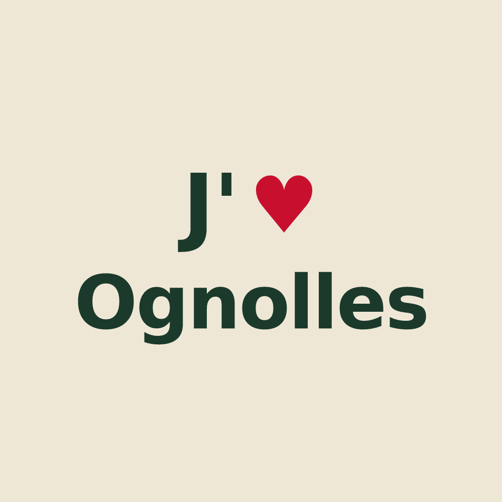 Tote bag personnalisé Ognolles — design J'aime Ognolles