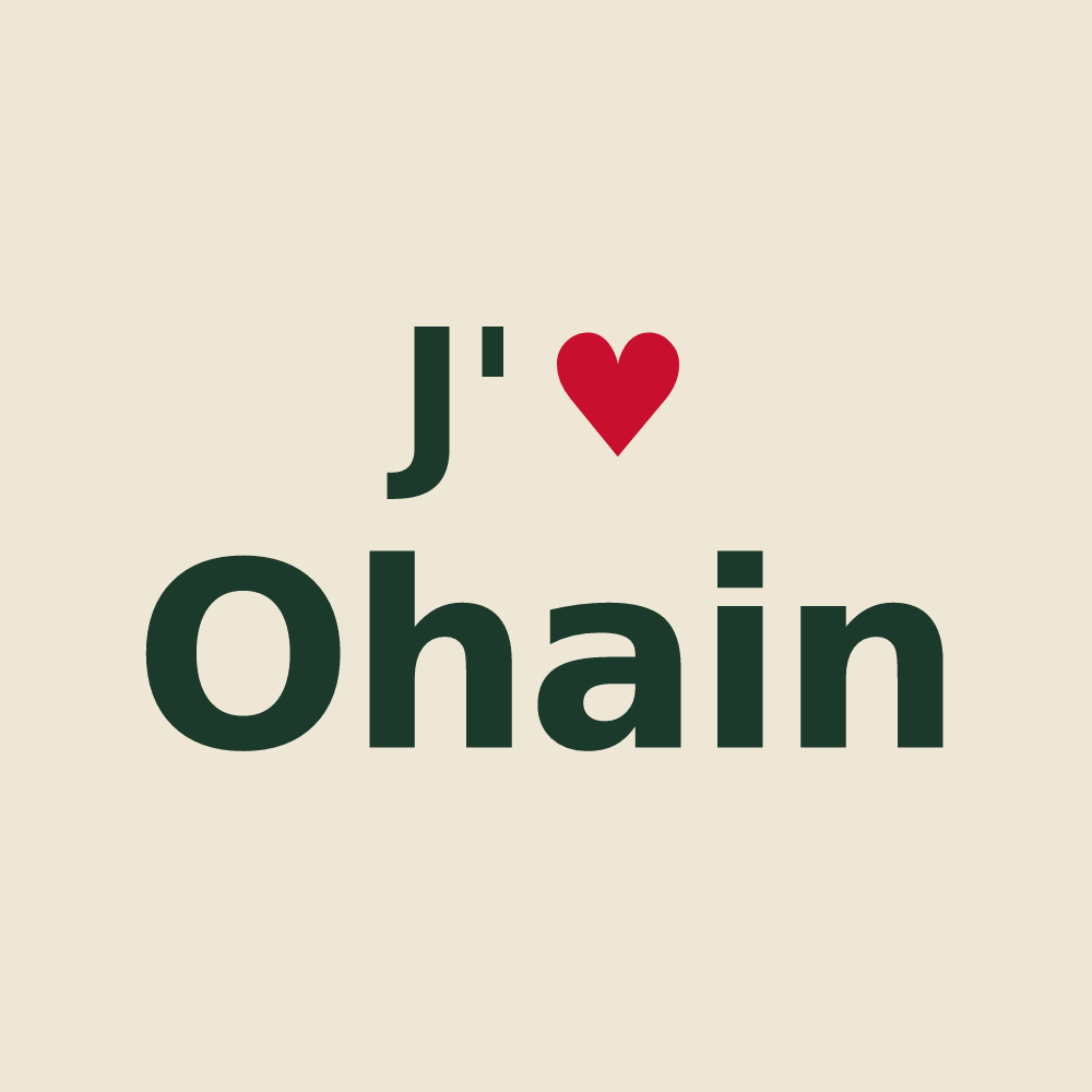 Tote bag personnalisé Ohain — design J'aime Ohain
