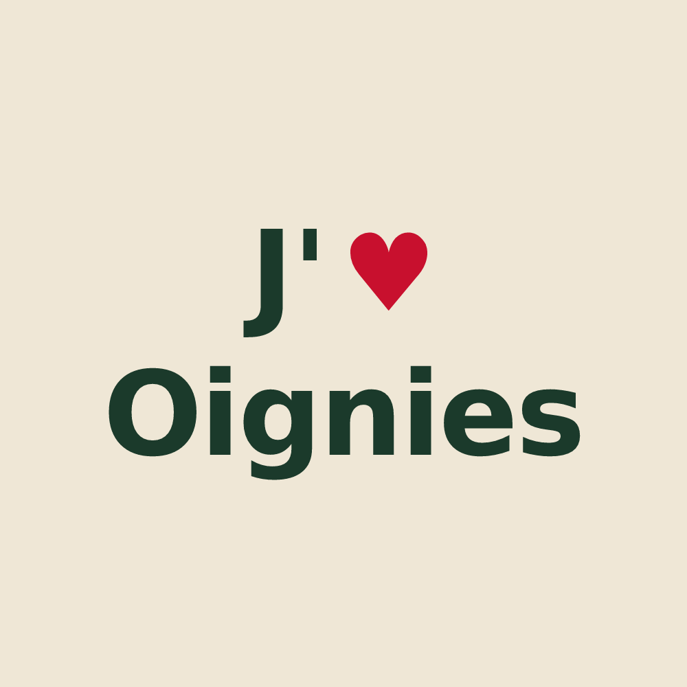 Tote bag personnalisé Oignies — design J'aime Oignies
