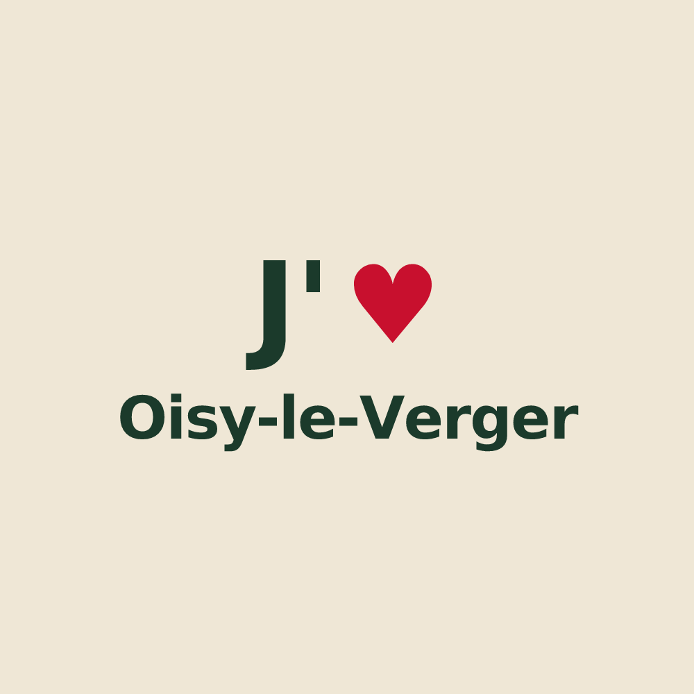 Tote bag personnalisé Oisy-le-Verger — design J'aime Oisy-le-Verger