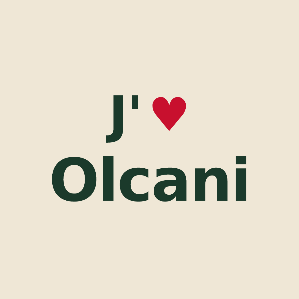 Tote bag personnalisé Olcani — design J'aime Olcani