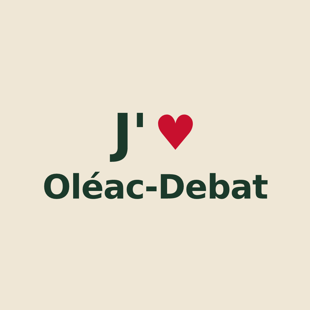 Tote bag personnalisé Oléac-Debat — design J'aime Oléac-Debat