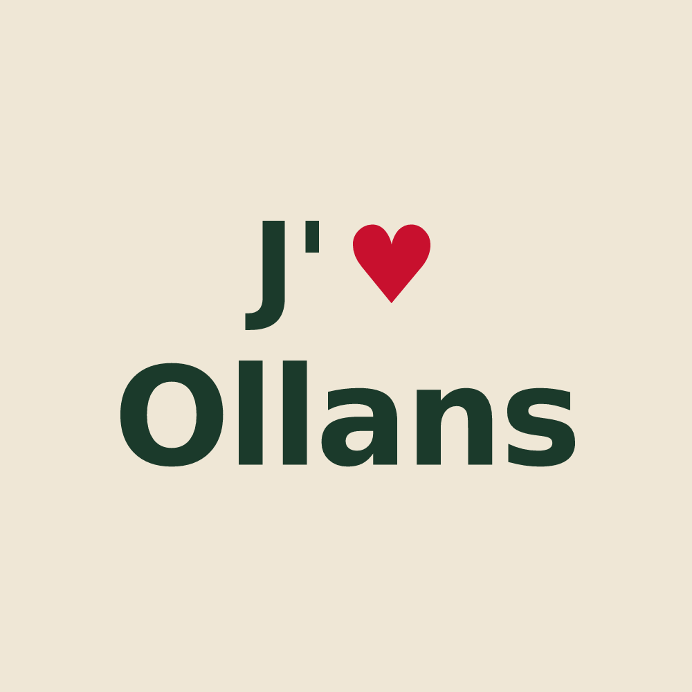 Tote bag personnalisé Ollans — design J'aime Ollans