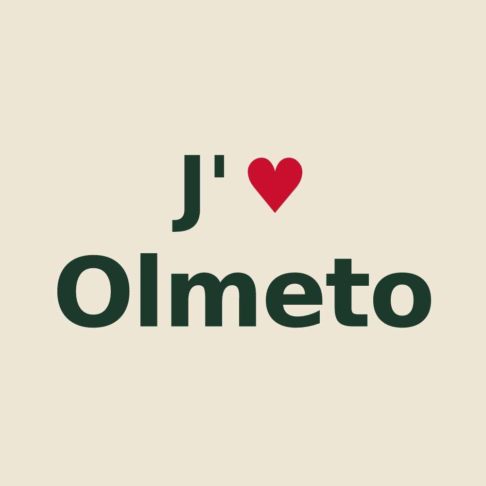 Tote bag personnalisé Olmeto — design J'aime Olmeto